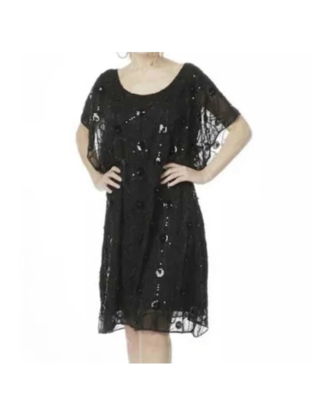 Brian Bailey Black Beaded Sequin Formal Dress - Small